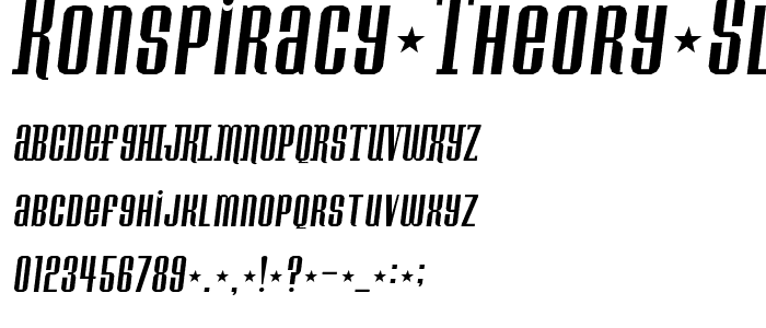 Konspiracy Theory slant font
